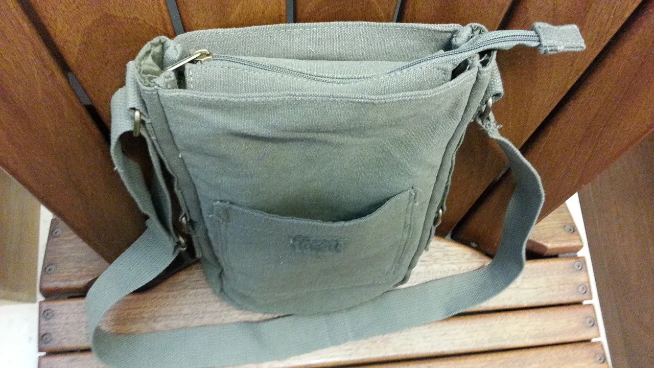 Military Tech Bag, Vintage Canvas