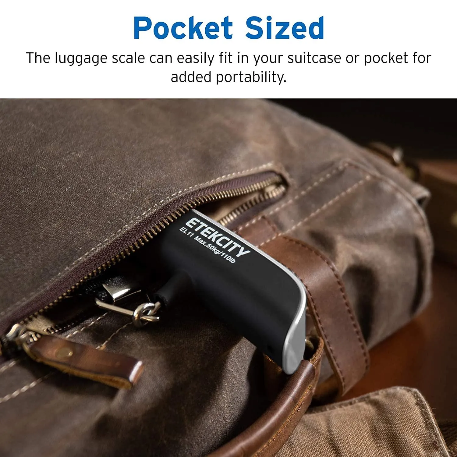 Travel with Confidence: Digital Portable Handheld Scale - Weigh Your Suitcase with Ease, Temperature Sensor Included, Up to 110 Pounds Capacity, Battery Included!